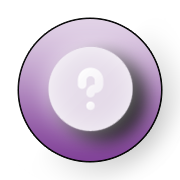 The image shows a stylized question mark icon with a purple background, set against a white circular backdrop.