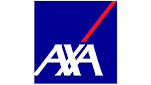 A logo for AXA, a financial services company, displayed in a square format with the company s name and logo.