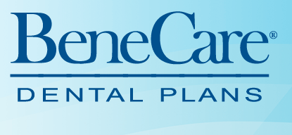 The image shows a logo for  Benecare Dental Plans  with the text  BENECARE  in large, bold letters at the top and  DENTAL PLANS  below it in smaller font. The logo includes a stylized letter  B  with a dot inside it, and the overall color scheme is blue and white, suggesting a professional and trustworthy brand image.