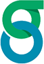 The image displays a stylized graphic that appears to be an abstract representation of the letters  SS  in a bold, sans-serif font with a color gradient from light blue to green.