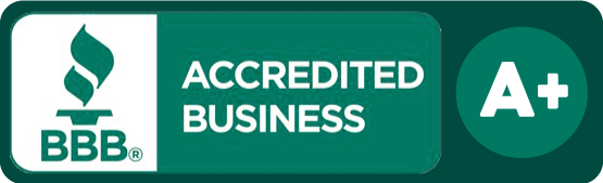 The image shows a logo with the text 'Accredited Business' and a green checkmark, suggesting recognition or certification for a business.